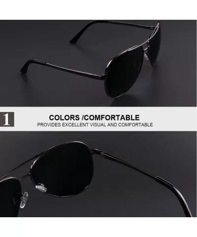 Men Polarized Sunglasses Night Vision Driving UV400 - C05 Gray Black - C4199CHND5I $22.47 Oval