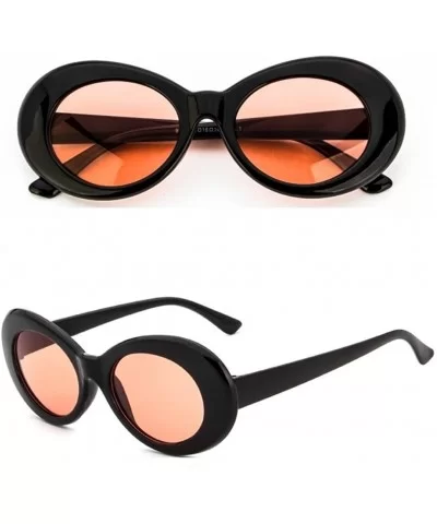 Plastic Bold Oval Frame Novelty Goggle Eye Round Sunglasses - Black+red - CQ18879CIL9 $6.94 Oval