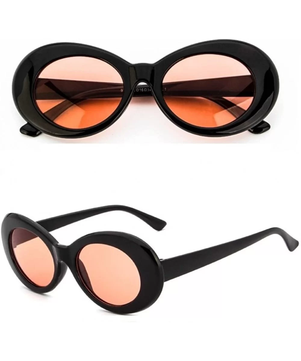 Plastic Bold Oval Frame Novelty Goggle Eye Round Sunglasses - Black+red - CQ18879CIL9 $6.94 Oval