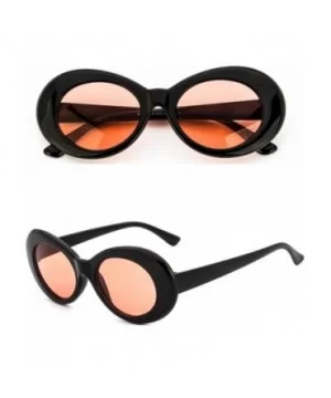 Plastic Bold Oval Frame Novelty Goggle Eye Round Sunglasses - Black+red - CQ18879CIL9 $6.94 Oval