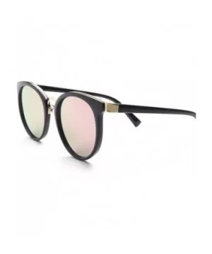 Coating Cat Eye Sunglasses for Women Round Sunglasses Female Cateye Glasses - Black Gray - CM199C99K4S $6.72 Round