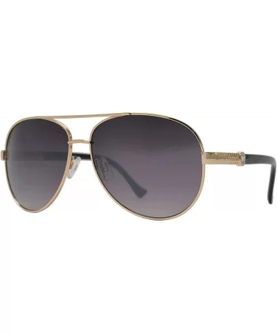 Womens Classic Aviator Sunglasses with Rhinestone Crystal - UV Protection - Black + Gradient Lens - C11903ESN2I $9.18 Aviator