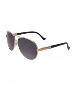 Womens Classic Aviator Sunglasses with Rhinestone Crystal - UV Protection - Black + Gradient Lens - C11903ESN2I $9.18 Aviator