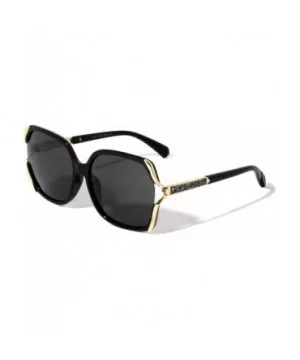 Round Butterfly Frames Side Glitter Sunglasses - Black - CL1972Z99A8 $9.82 Butterfly