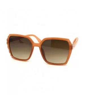 Womens Octagonal Shape Plastic Butterfly Chic Sunglasses - Peach Gradient Brown - CS18YLG3D9Q $11.20 Rectangular