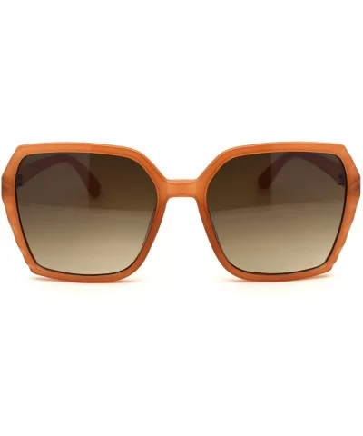 Womens Octagonal Shape Plastic Butterfly Chic Sunglasses - Peach Gradient Brown - CS18YLG3D9Q $11.20 Rectangular