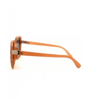 Womens Octagonal Shape Plastic Butterfly Chic Sunglasses - Peach Gradient Brown - CS18YLG3D9Q $11.20 Rectangular