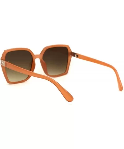 Womens Octagonal Shape Plastic Butterfly Chic Sunglasses - Peach Gradient Brown - CS18YLG3D9Q $11.20 Rectangular