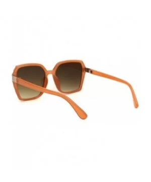 Womens Octagonal Shape Plastic Butterfly Chic Sunglasses - Peach Gradient Brown - CS18YLG3D9Q $11.20 Rectangular