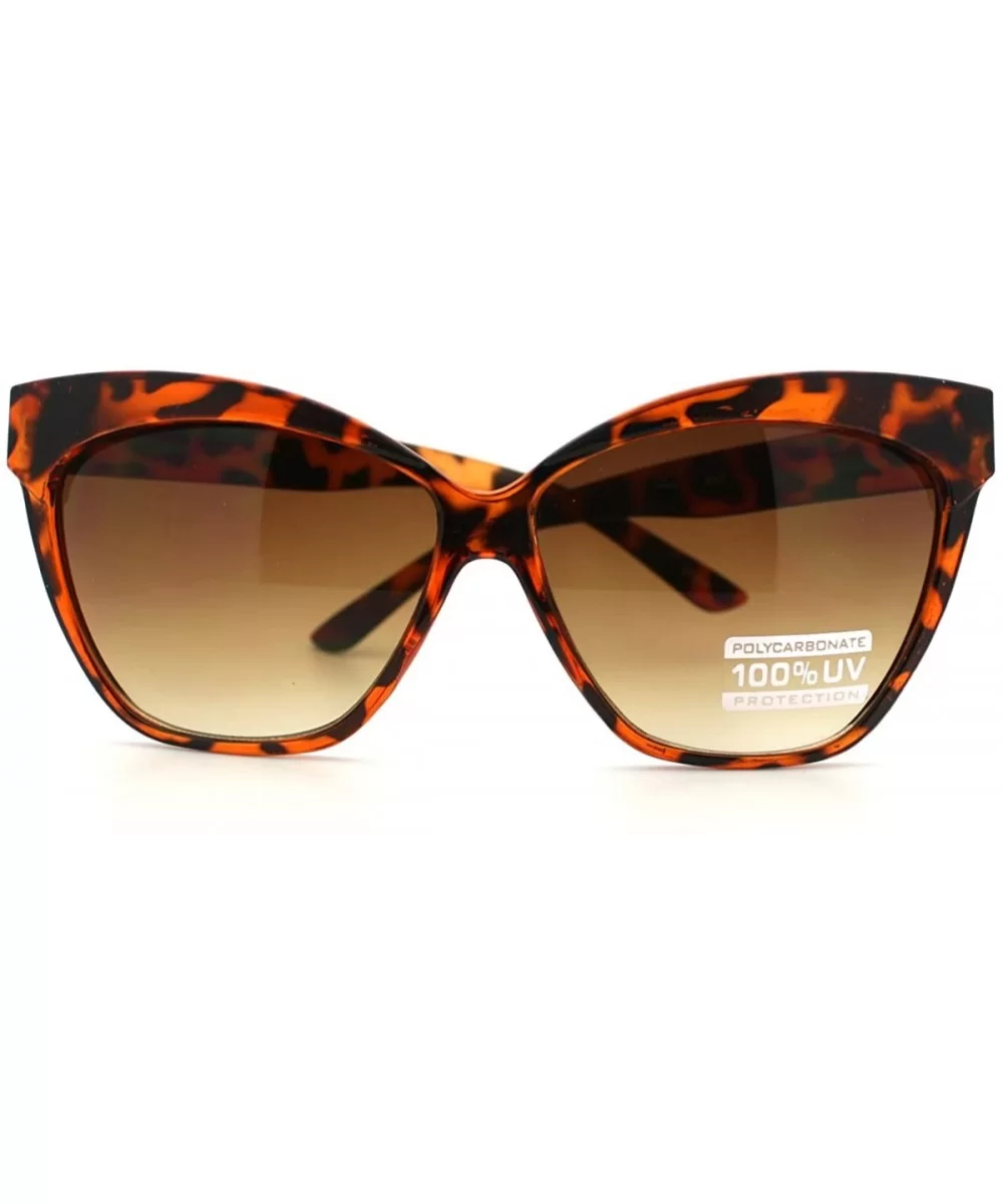 Womens Retro Oversize Large Cat Eye Thick Plastic Sunglasses - Tortoise - CP121DHW0BR $8.62 Oversized