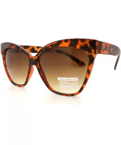 Womens Retro Oversize Large Cat Eye Thick Plastic Sunglasses - Tortoise - CP121DHW0BR $8.62 Oversized