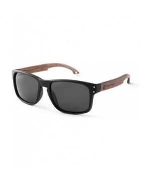 Sunglasses For Men With Polarized Lens Handmade Bamboo Sunglasses For Men&Women - A Walnut Black - C118TS3QGSM $18.89 Round