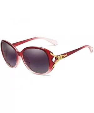 Women Sunglasses Retro Black Drive Holiday Round Non-Polarized UV400 - Red - CG18R0034N3 $4.88 Round