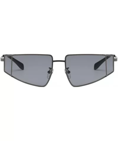 Metal SunglassesMan Women Irregular Shape Sunglasses Glasses Vintage Style - Gray - C218TN8928A $7.95 Wrap