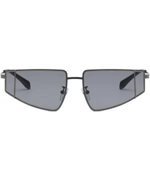 Metal SunglassesMan Women Irregular Shape Sunglasses Glasses Vintage Style - Gray - C218TN8928A $7.95 Wrap