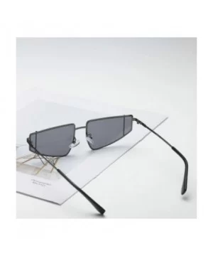 Metal SunglassesMan Women Irregular Shape Sunglasses Glasses Vintage Style - Gray - C218TN8928A $7.95 Wrap