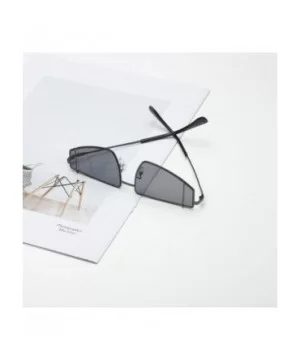 Metal SunglassesMan Women Irregular Shape Sunglasses Glasses Vintage Style - Gray - C218TN8928A $7.95 Wrap