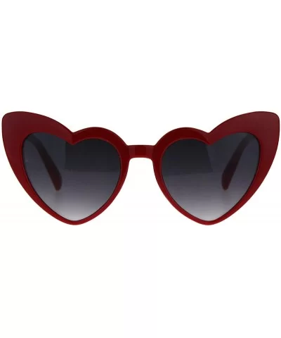 Womens Plastic Cat Eye Heart Shape Hippie Party Shade Sunglasses - Red - CQ187LA00TZ $9.12 Cat Eye