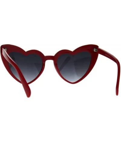 Womens Plastic Cat Eye Heart Shape Hippie Party Shade Sunglasses - Red - CQ187LA00TZ $9.12 Cat Eye