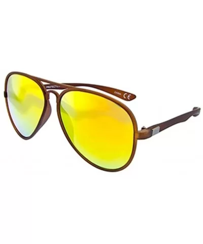 Women's 60MM Mirrored Aviator Sunglasses (Brown - Mirrored) - C412KN7ZMJ5 $8.16 Aviator