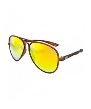 Women's 60MM Mirrored Aviator Sunglasses (Brown - Mirrored) - C412KN7ZMJ5 $8.16 Aviator