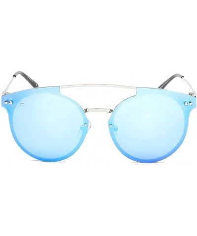 ICON Collection "The Nova" Handcrafted Polarized Cat-Eye Sunglasses - Antique Silver/Blue Mirror - C718688R339 $14.44 Cat Eye