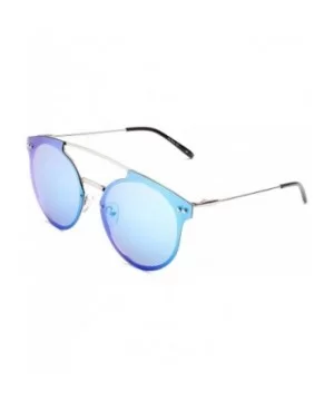 ICON Collection "The Nova" Handcrafted Polarized Cat-Eye Sunglasses - Antique Silver/Blue Mirror - C718688R339 $14.44 Cat Eye