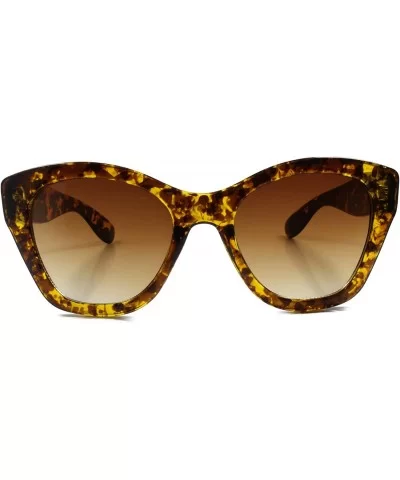 Big Oversized Thick Frame Cat Eye Rockabilly Women Chic Stylish Sunglasses - Tortoise & Brown - CM18T4HHZGS $10.34 Cat Eye