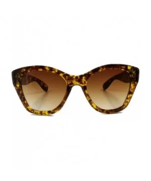 Big Oversized Thick Frame Cat Eye Rockabilly Women Chic Stylish Sunglasses - Tortoise & Brown - CM18T4HHZGS $10.34 Cat Eye