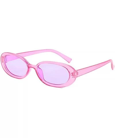 Classic style Oval Sunglasses for Women PC Resin UV 400 Protection Sunglasses - Purple - CV18SARI6QC $10.49 Oval