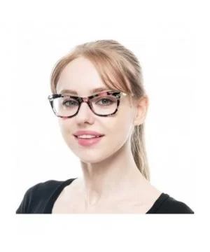 Womens Fashion Designer Cat Eye Eyeglasses Frames with Metal Arms - Blue Floral - C812NSY8J1W $5.48 Cat Eye