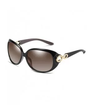 Classic Retro Sunglasses Oversized Polarized For Women Driving UV400 Protection 122 - Coffee - C018MG6IIEK $7.20 Oversized