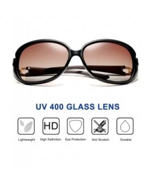 Classic Retro Sunglasses Oversized Polarized For Women Driving UV400 Protection 122 - Coffee - C018MG6IIEK $7.20 Oversized