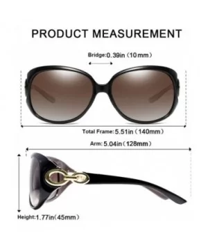 Classic Retro Sunglasses Oversized Polarized For Women Driving UV400 Protection 122 - Coffee - C018MG6IIEK $7.20 Oversized