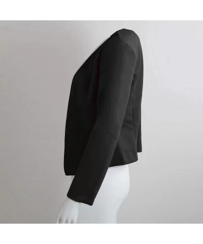 Fashion Women OL Style Slim Suit Long Quarter Sleeve Blazer Elegant Coat Solid Soft Comfy Casual Suit - CE18O96HQYO $8.48 Sport