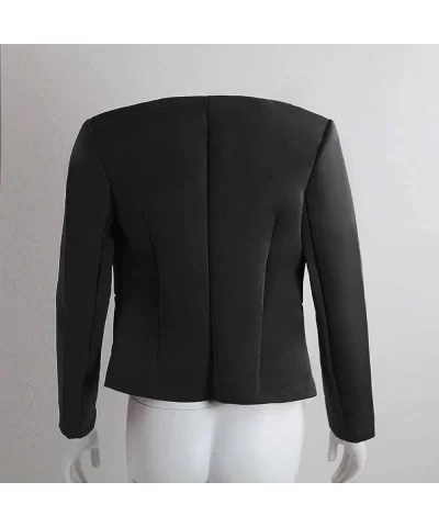 Fashion Women OL Style Slim Suit Long Quarter Sleeve Blazer Elegant Coat Solid Soft Comfy Casual Suit - CE18O96HQYO $8.48 Sport