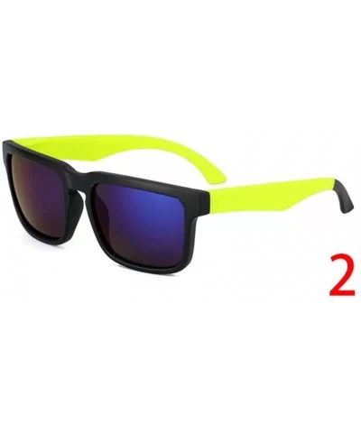 Vintage Sunglasses Men Reflective Mirror Sun Glasses Women Retro Square Driving Eyewear - 2 - CP194OEL8M5 $16.75 Rectangular