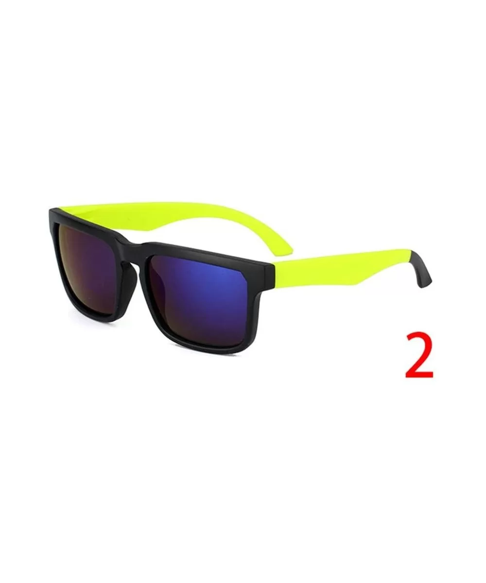 Vintage Sunglasses Men Reflective Mirror Sun Glasses Women Retro Square Driving Eyewear - 2 - CP194OEL8M5 $16.75 Rectangular