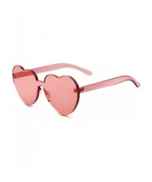 Heart Shape Rimless sunglasses Festival Party Glasses - Wine Red - CF1895UYWXW $6.54 Rimless