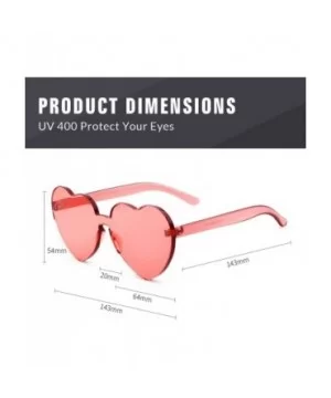 Heart Shape Rimless sunglasses Festival Party Glasses - Wine Red - CF1895UYWXW $6.54 Rimless