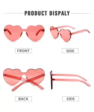 Heart Shape Rimless sunglasses Festival Party Glasses - Wine Red - CF1895UYWXW $6.54 Rimless