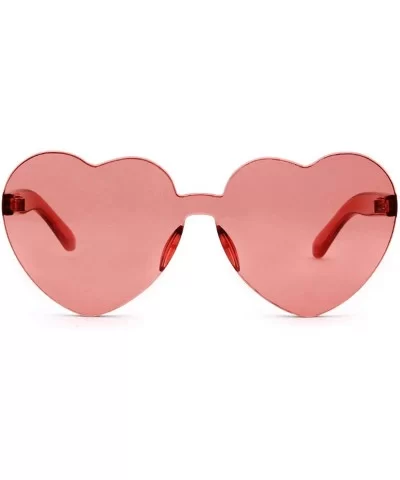 Heart Shape Rimless sunglasses Festival Party Glasses - Wine Red - CF1895UYWXW $6.54 Rimless