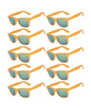 Wholesale of 10 Pairs Mirror Reflective Colored Lens Sunglasses Horn Rimmed Style - 10_pairs_orange_mirr - CM12O52HXP5 $20.35...