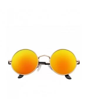 John Lennon Inspired Sunglasses Round Hippie Shades Retro Colored Lenses - Orange Ice - CN11JRWDF9H $5.89 Aviator