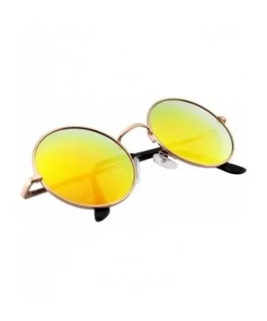 John Lennon Inspired Sunglasses Round Hippie Shades Retro Colored Lenses - Orange Ice - CN11JRWDF9H $5.89 Aviator