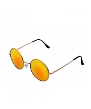 John Lennon Inspired Sunglasses Round Hippie Shades Retro Colored Lenses - Orange Ice - CN11JRWDF9H $5.89 Aviator