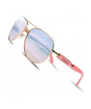 Polarized Sunglasses for Women Men - Oversized Aviator Sunglasses Metal Frame UV400 Protection - Pink - C318TTYIU6I $15.78 Sport