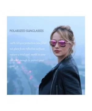 Polarized Sunglasses for Women Men - Oversized Aviator Sunglasses Metal Frame UV400 Protection - Pink - C318TTYIU6I $15.78 Sport