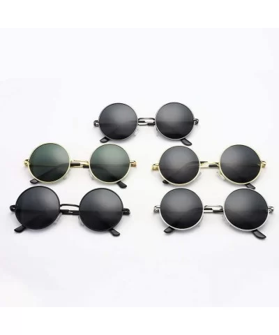 Ladies Luxury Vintage Mirror Small Round Eye Sunglasses Men Women Eyewear Metal Retro Frame Sun Glasses - 2 - CZ198ZA7A86 $23...