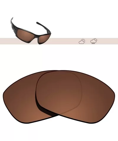 100% Precise-Fit Replacement Sunglass Lenses Ten X OO9128 - Polarized Brown - CA18CK7D5G2 $12.11 Sport